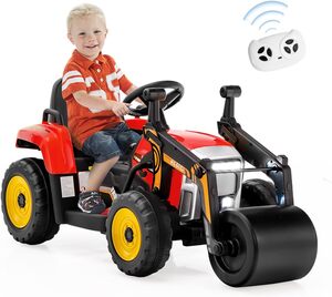 12V Kinder Walze mit Musik, Hupen und Scheinwerfer