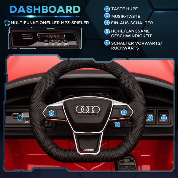 Bild 3 von HOMCOM Kinder Elektroauto, Kinderfahrzeug mit Ferbedienung, Kinderauto, Rot