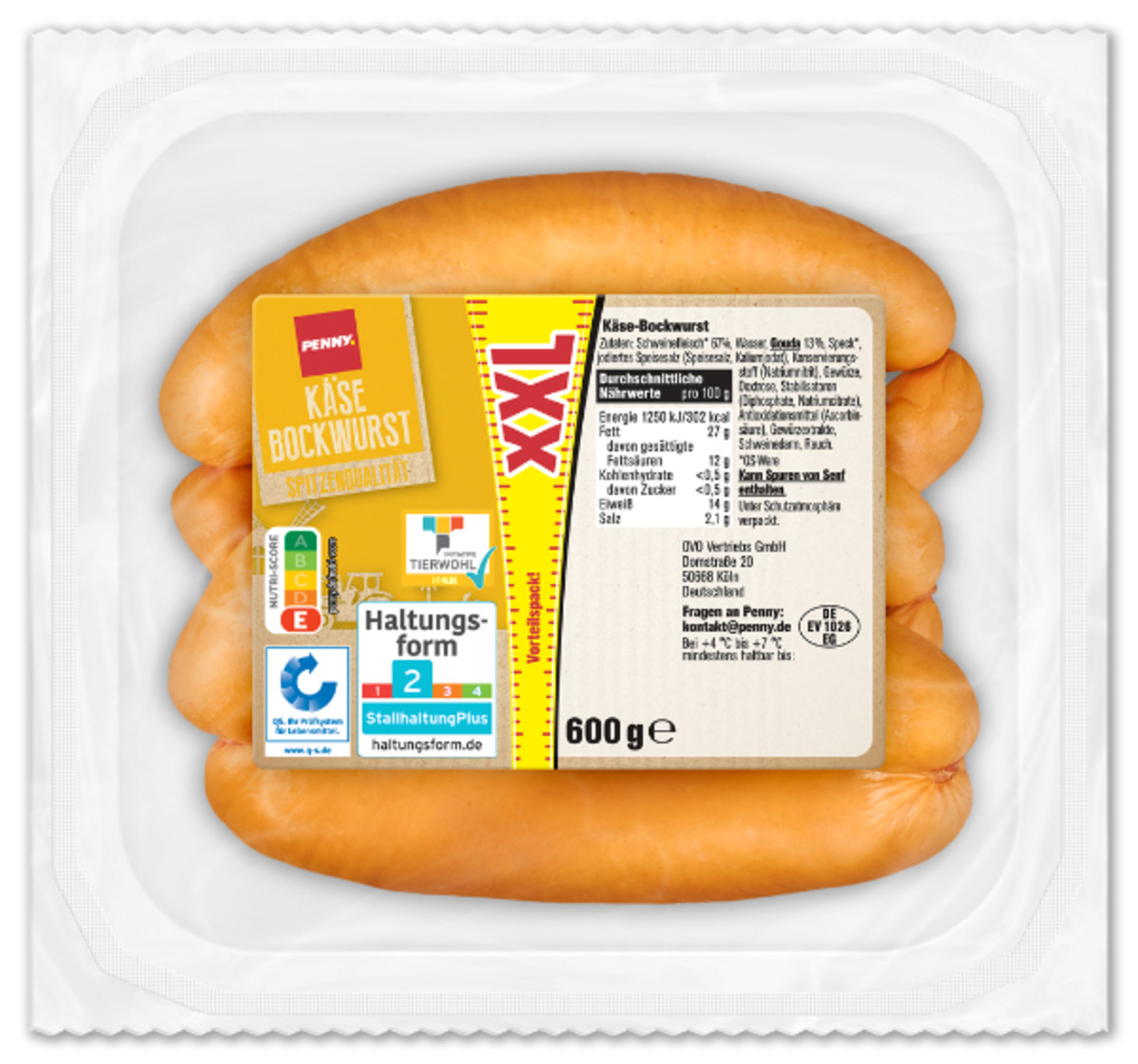 Bild 1 von PENNY Käse Bockwurst XXL*