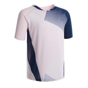 Badminton T-Shirt 560 Kinder marineblau/pink