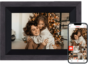 ROLLEI Smart Frame WiFi 105 mit App-Funktion Digitaler Bilderrahmen, 25,53 cm, 1200 x 1920p, Wooden Schwarz