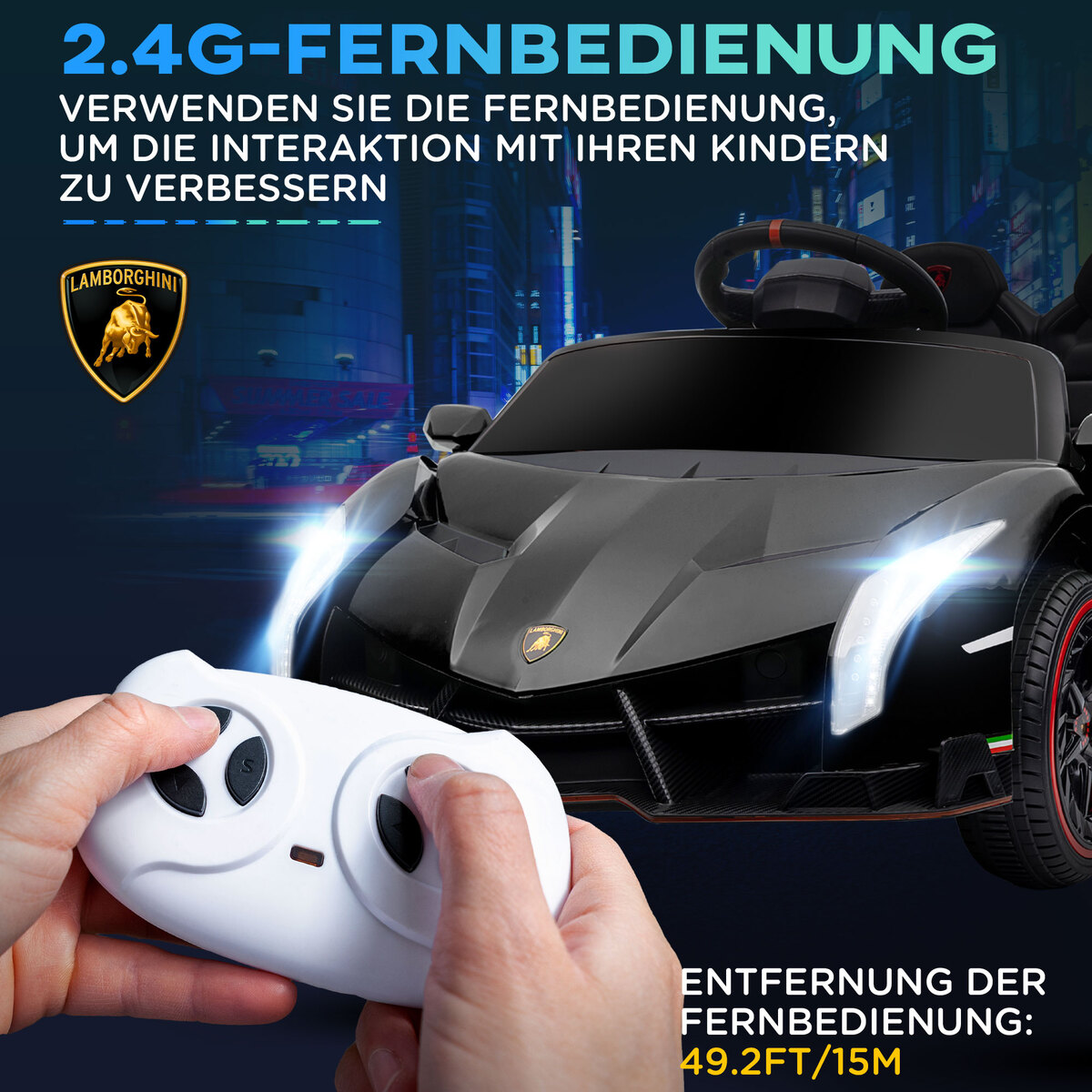Bild 4 von HOMCOM Kinder Elektroauto Kinderauto mit Anzeige, Fernbedienung, Bluetooth