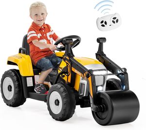 12V Kinder Walze mit Musik, Hupen und Scheinwerfer