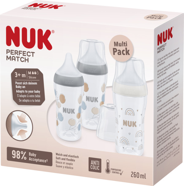 Bild 1 von NUK Perfect Match Temperature Control 3er-Set, ab 3 Monate, 260 ml