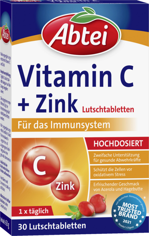 Bild 1 von Abtei Vitamin C + Zink Lutschtabletten, 63 g