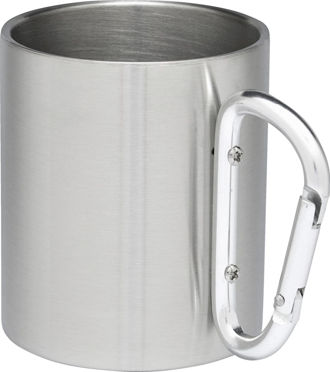 Bild 2 von IDEENWELT Kaffeebecher mit Karabiner, silber