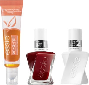 essie Nagellack Set gel couture top coat, gel couture 345 bubble only, on-a-roll Nagelöl