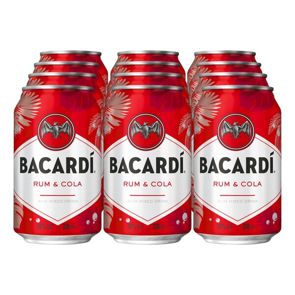 Bild 1 von Bacardi Rum & Cola Mixgetränk 10,0 % vol 0,33 Liter Dose, 12er Pack