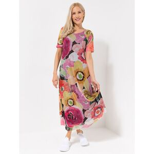 DINE 'N' DANCE Maxi-Kleid, 1/2-Arm Rundhalsausschnitt doppellagig figurumspielend