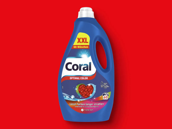 Bild 1 von Coral Flüssigwaschmittel XXL 60 Wäschen, 
         3 l