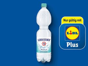 Gerolsteiner Mineralwasser medium, 
         1,5 l zzgl. -.25 Pfand