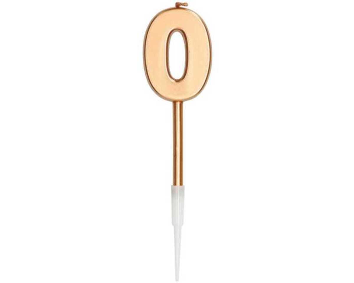 Bild 1 von Zahlenkerze *0* bronze metallic