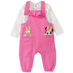 Minnie Maus Strampler und Langarmbody PINK / WEISS