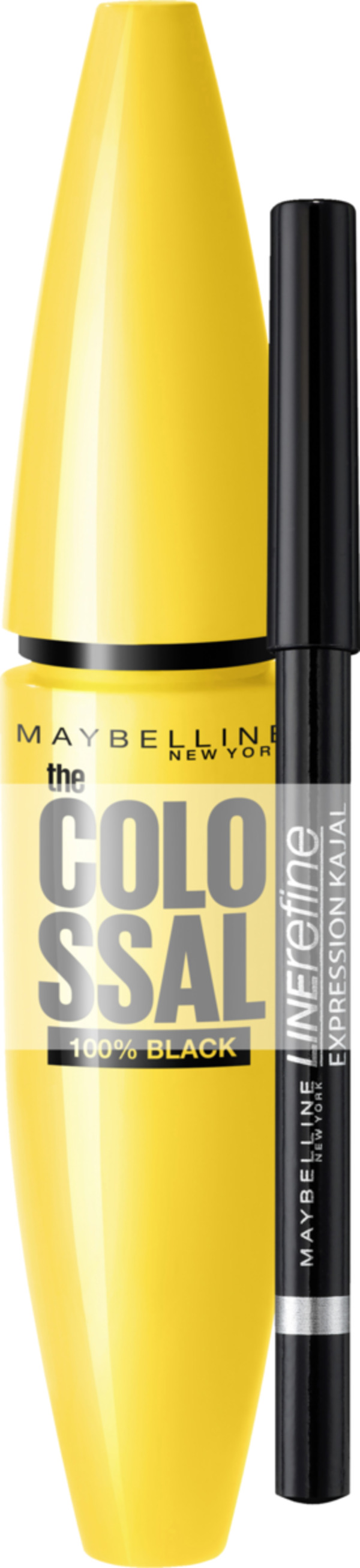 Bild 1 von Maybelline New York Volum' Express The Colossal 100% Black Mascara + Expression Kajal Nr. 33 Black