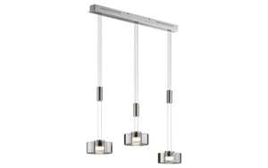 Fischer & Honsel - LED-Pendelleuchte Lavin in nickel matt/rauch, 3-flammig