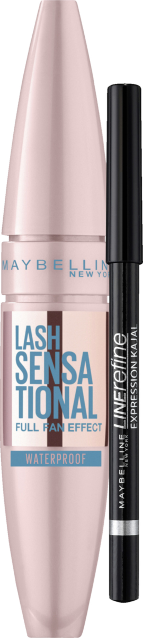 Bild 1 von Maybelline New York Lash Sensational Voller-Wimpern-Fächer Mascara Very Black Waterproof + Expression Kajal Nr. 13 Black