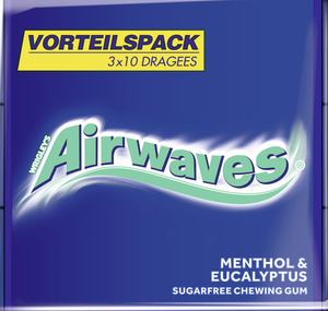 Wrigley`s Airwaves Eukalyptus Menthol Vorteilspack 3x10 Dragees