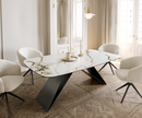 Bild 1 von Esstisch Edge Boot 200x100 Keramik Calacatta Luxe Weiß-Gold-Grau V-Gestell Flachstahl Schwarz