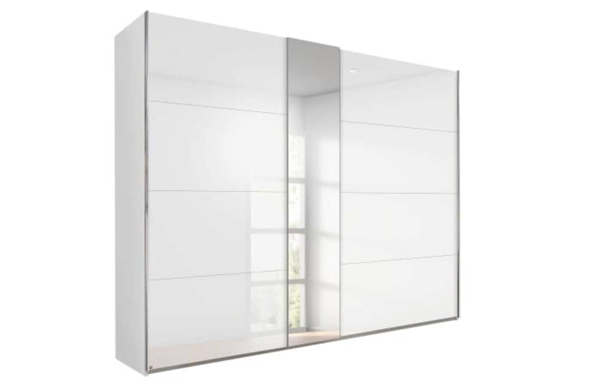 Bild 2 von Rauch - Schwebetürenschrank Ocean, weiß/Farbglas kristallweiß, 280 x 223 cm