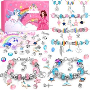 Geschenke für Mädchen, Ostergeschenke Kinder Schmuck Basteln Mädchen, Bastelset Kinder Armbänder Selber Machen Spielzeug ab 5-12 Jahre, Mädchen Geschenke 5 6 7 8 9 10 11 12 Jahre, Weihnachtsgesc