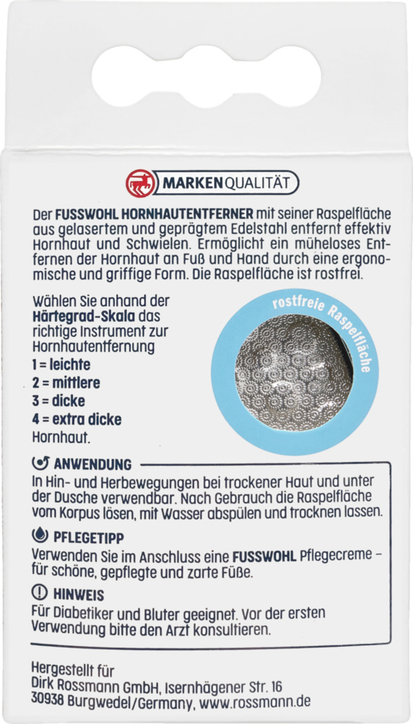 Bild 2 von FUSSWOHL Hornhautentferner