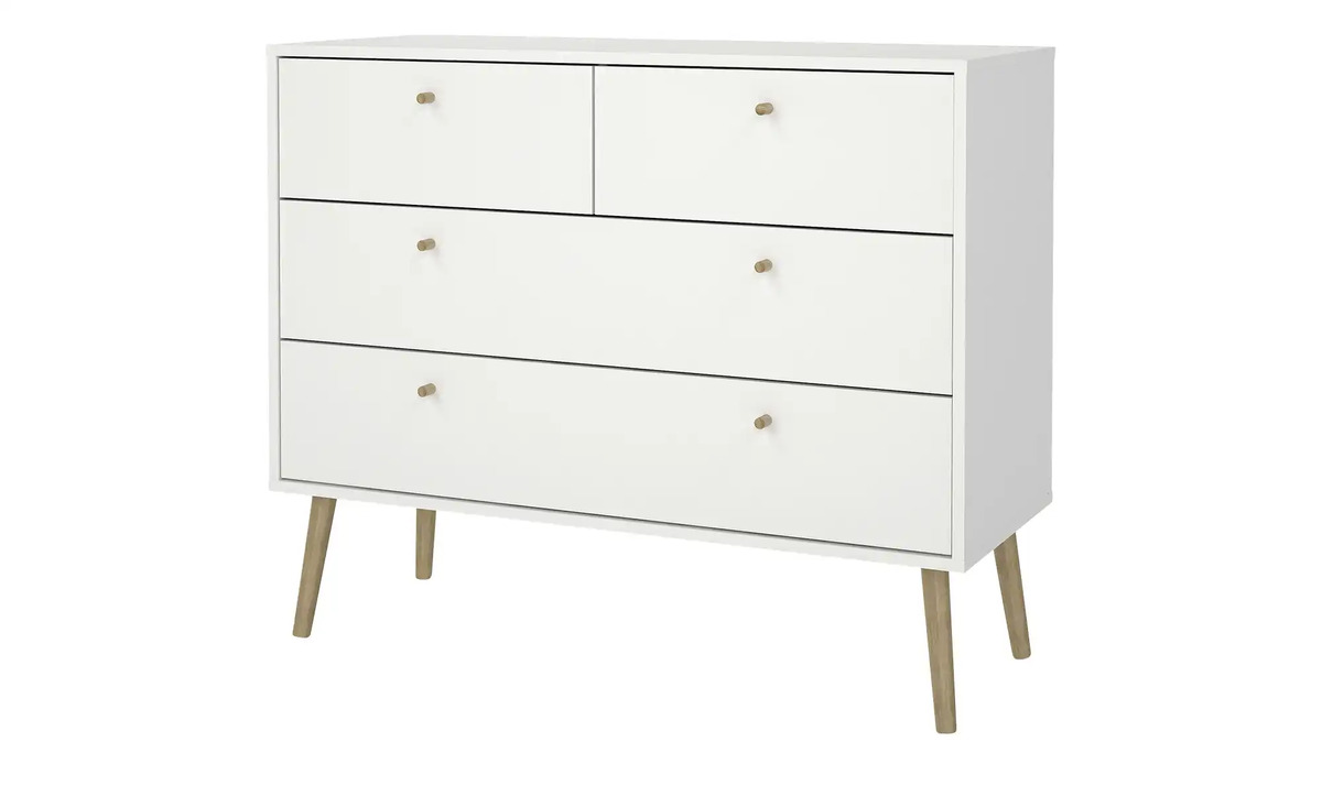 Bild 1 von Kommode  Borbon ¦ weiß ¦ Maße (cm): B: 98,7 H: 81,7 T: 39,1 Kommoden & Sideboards > Kommoden - Sconto