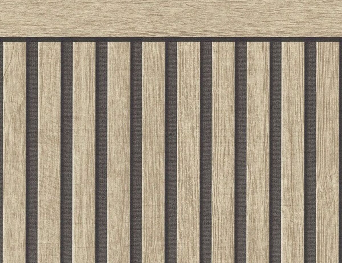 Bild 1 von Vliestapete Holz Hellbraun, quer