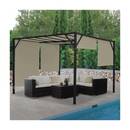 Bild 1 von Pergola Beja, Garten Pavillon Terrassenüberdachung, stabiles 6cm-Stahl-Gestell + Schiebedach taupe ~ 3x4m