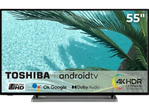 TOSHIBA 55UA3D63DG DLED TV (Flat, 55 Zoll / 139 cm, UHD 4K, SMART TV, Android TV), Schwarz