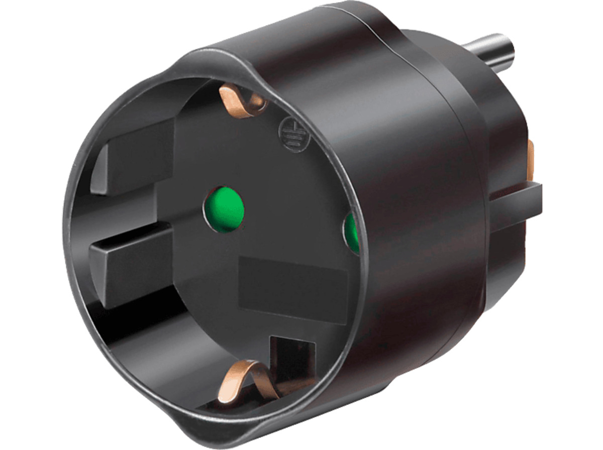 Bild 1 von BRENNENSTUHL Italien Schutzkontakt Reiseadapter, Schwarz