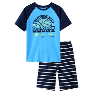 Jungen Shorty mit Print HELLBLAU / DUNKELBLAU