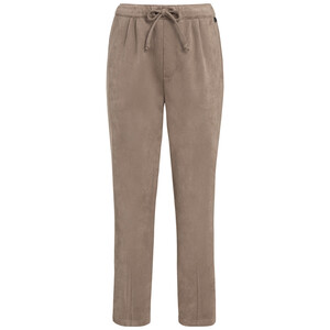 Damen Jogpants in Veloursleder-Optik HELLBRAUN