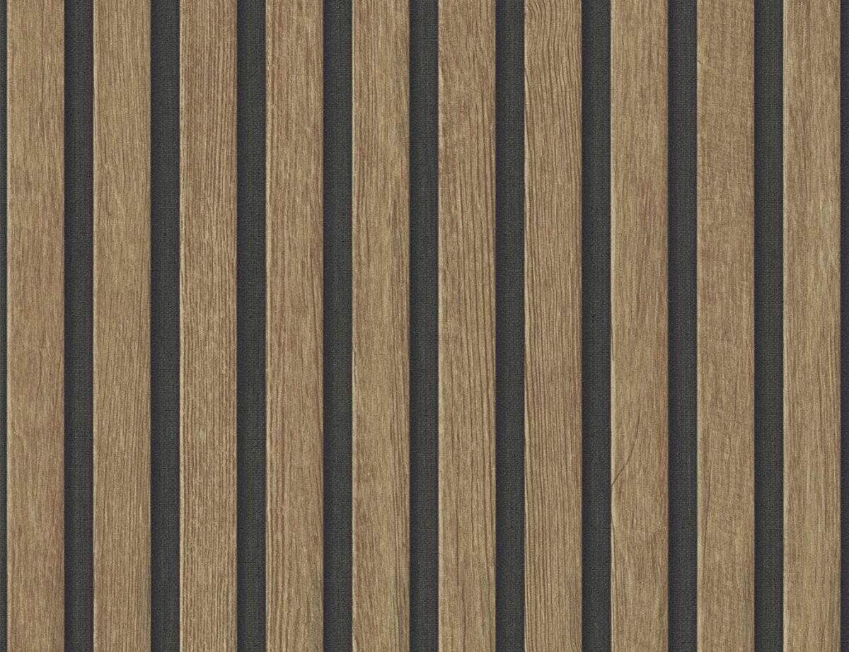 Bild 1 von Vliestapete Holz Braun