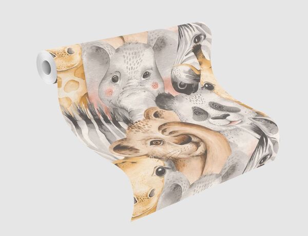 Bild 2 von Papiertapete Zootiere