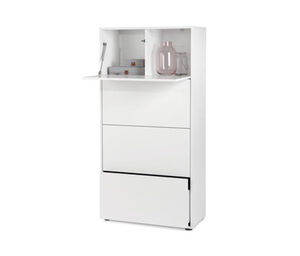 Regalmodul »Flemming«, mit Schubladen und Klappe, ca. 75 x 150 cm, weiß
