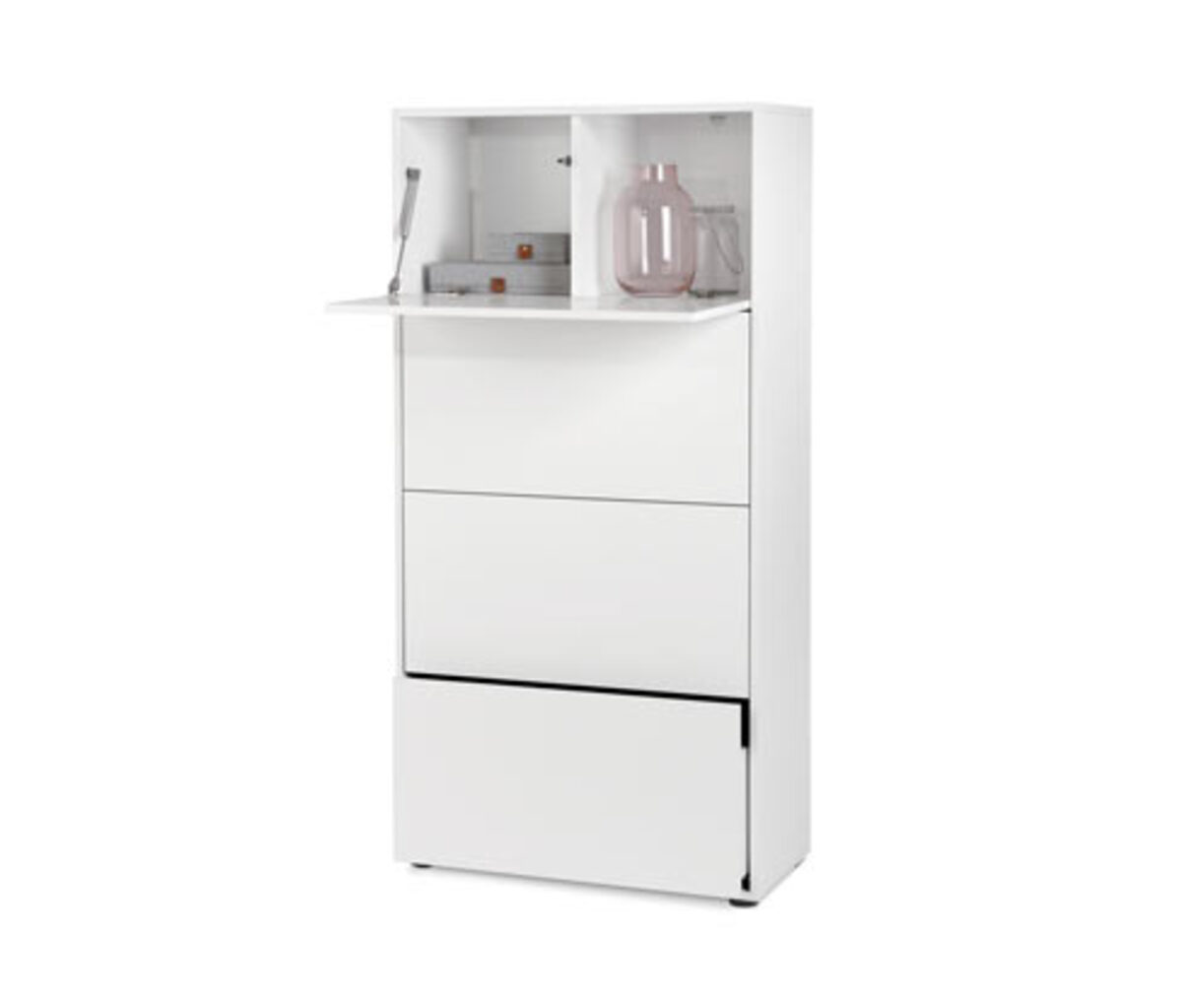 Bild 1 von Regalmodul »Flemming«, mit Schubladen und Klappe, ca. 75 x 150 cm, weiß