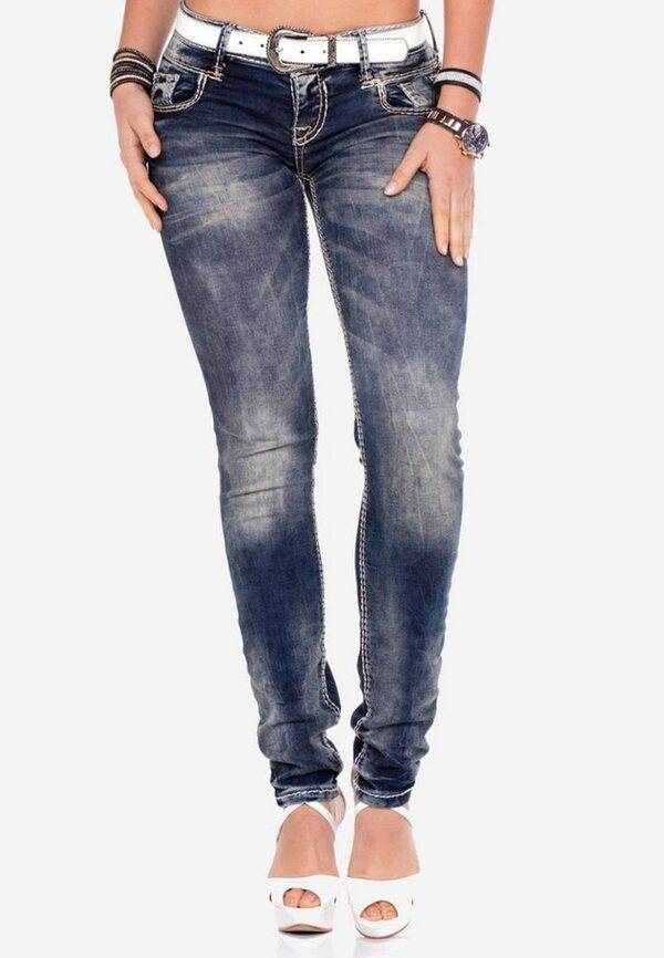 Bild 1 von Cipo & Baxx Slim-fit-Jeans mit niedriger Taille in Straight Fit