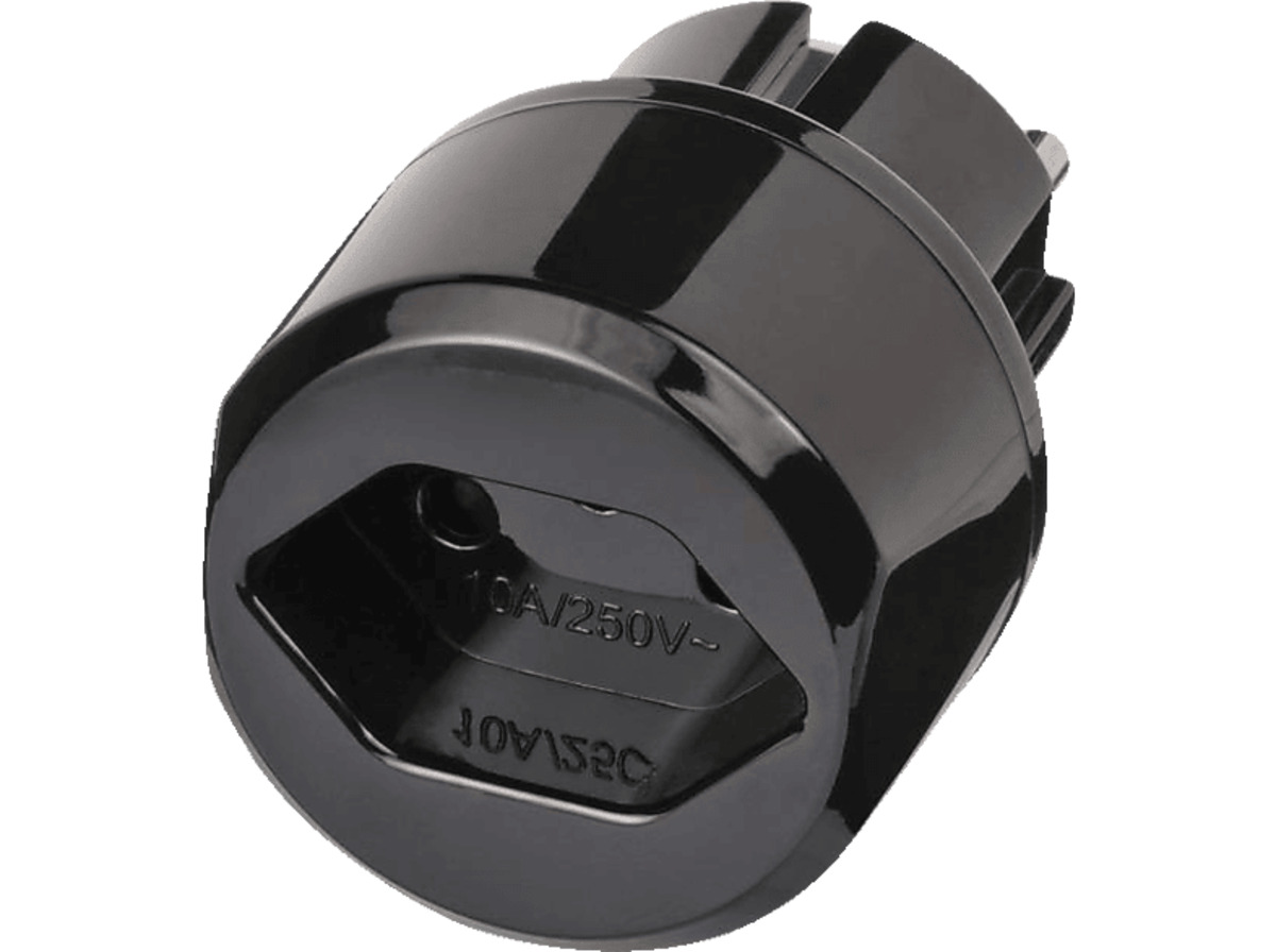 Bild 1 von BRENNENSTUHL Schweiz Schitzkontakt Reiseadapter, Schwarz