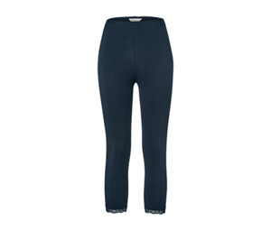 3/4-Leggings mit Spitzenborte, blau