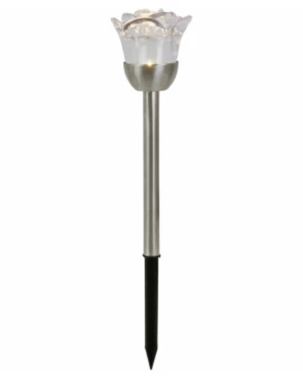 Bild 1 von Solarstecker Rose, ca. 36 cm, silber