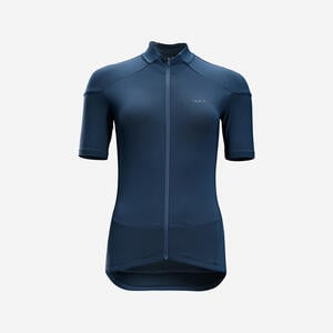 Damen kurzarm Rennrad Radtrikot - RC500 lila grau Blau