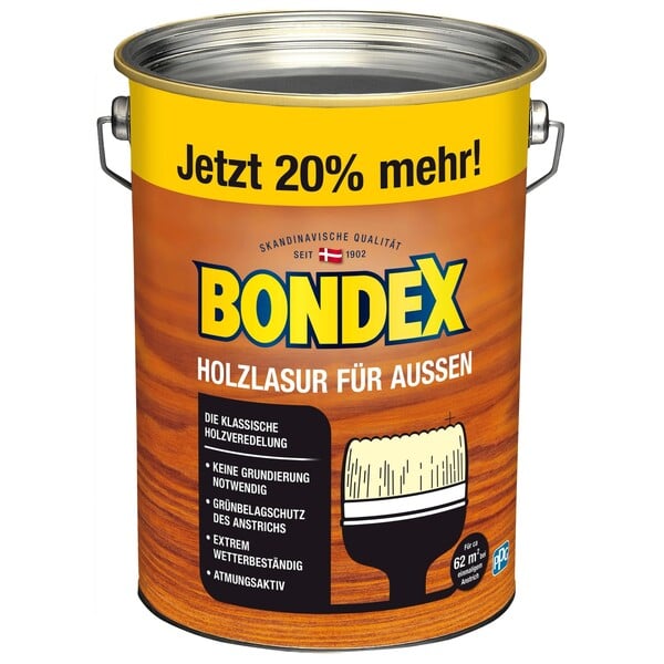 Bild 1 von Bondex Holzlasur für Außen Nussbaum seidenglänzend 4,8 l