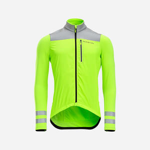 Herren Fahrradtrikot langarm Zwischensaison sichtbar EN17353 Rennrad - RC500 Gelb