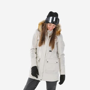 Snowboardjacke Damen Parka Skijacke ZIPROTEC - SNB 500 beige Beige