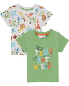 T-Shirts mit Tieren, 2er-Pack, Ergee, grün