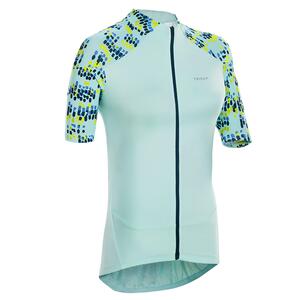 Damen Radtrikot kurzarm - 500 Glow mintgrün Blau|grün