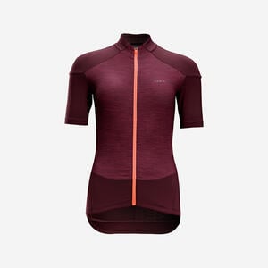 Radtrikot kurzarm Rennrad 500 Damen dunkelrot Rosa|rot