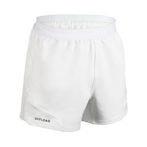 Rugbyshorts R500 Herren weiss Braun|grau|weiß