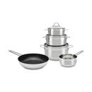 Bild 1 von Homeware Profession. Kochtopfset Verona, Schwarz, Edelstahl, Metall, Kunststoff, 5-teilig, 16 cm,20 cm,16 cm, 4 L,2,5 L,1 L,1 L, rund, Lfgb, backofengeeignet,backofengeeignet, Kochen, Töpfe, Topfset