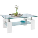 Bild 1 von Carryhome Couchtisch, Weiß Hochglanz, Metall, Glas, Holzwerkstoff, rechteckig, eckig, 60x45x100 cm, Wohnzimmer, Wohnzimmertische, Couchtische, Glas-Couchtische